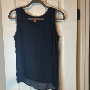 Joe Fresh Navy V-Neck Layered Chiffon Camisole